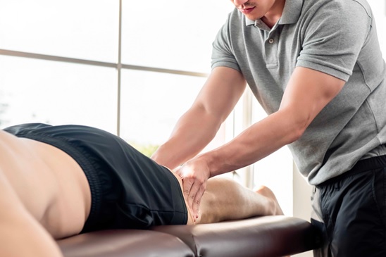 sports massage stock image