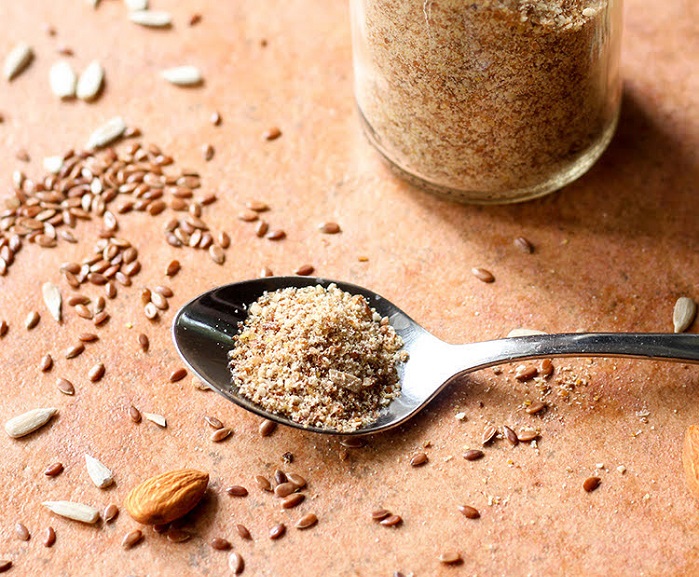 LSA on wood table with spoon