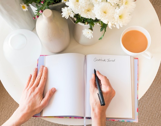 a gratitude journal stock image