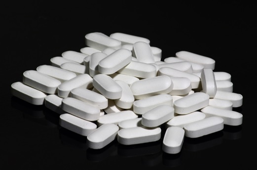 calcium tablets stock image
