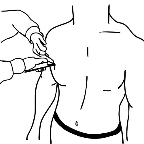 body fat calipers chest measure diagram