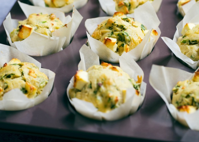 egg white savoury muffins in baking paper in trays