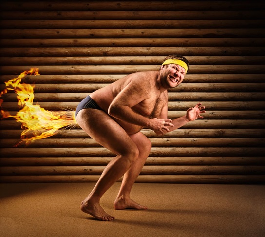 man farting flames stock image