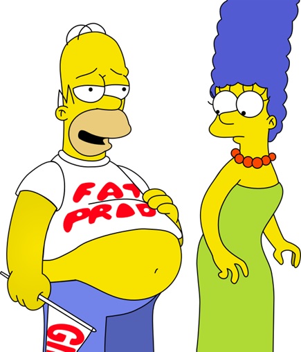 homer simpson wearing fat shirt