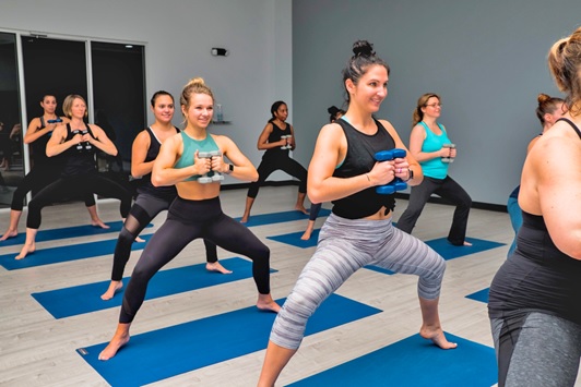 group fitness class stock image