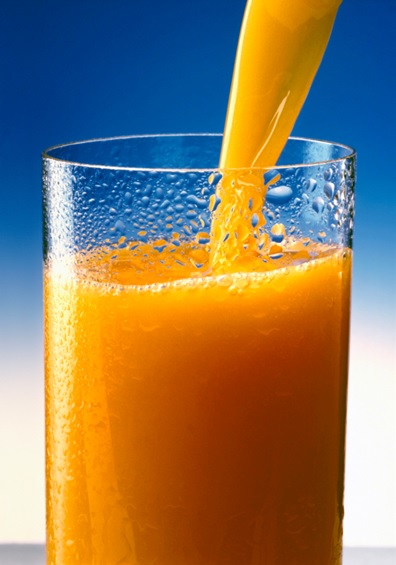 glass of orange juice stock image