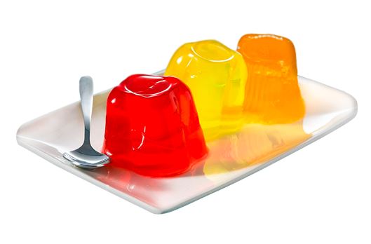 jelly cubes on a white plate