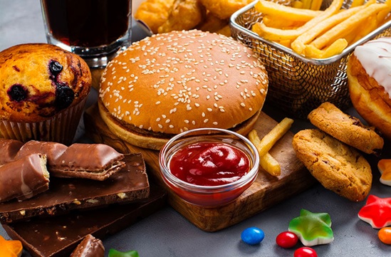 various junk foods stock image