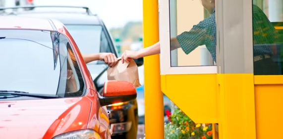 drive thru food stock image