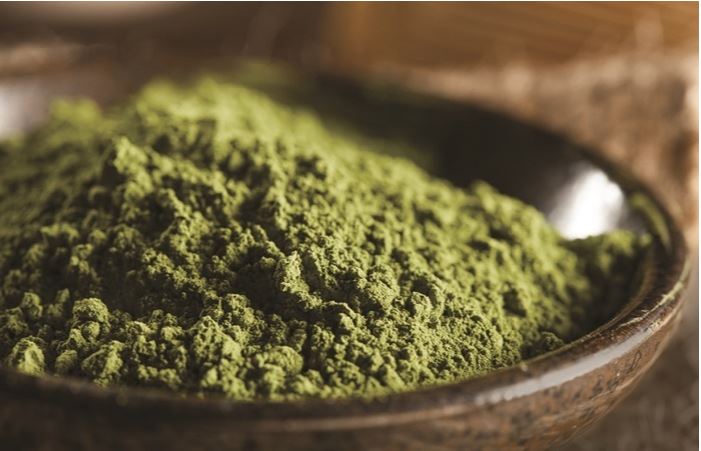 matcha green tea powder in bowl