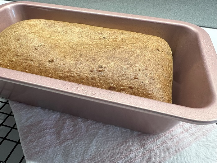 protein bread baked in a tin