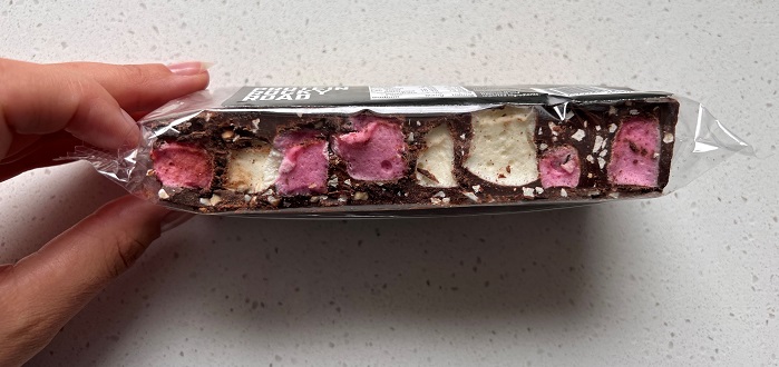 sugar free protein rocky road slice side view