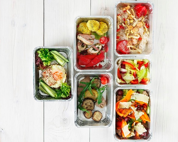 ready to eat meals stock image