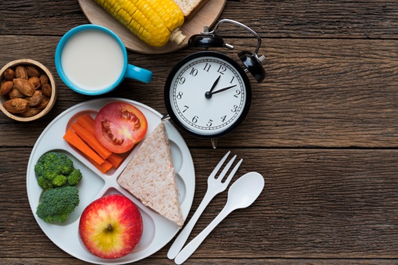 meal with a clock stock image