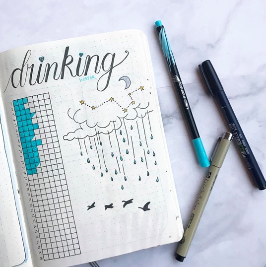 drinking water notebook stock image