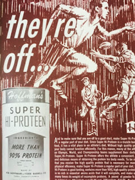 1900s ad for Hoffman's super hi-protein stock image