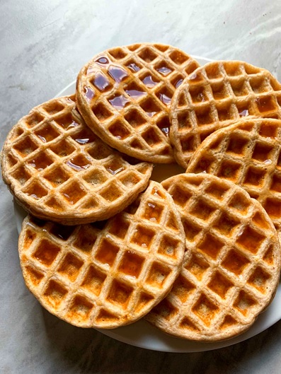 waffles spread on each other 